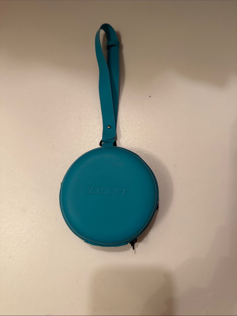 Zenni Round Teal Foldable Eyeglasses Carry Case Wristlet